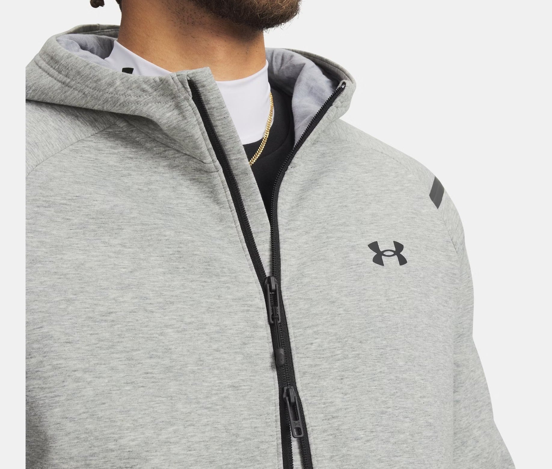 UNDE ARMOUR Felpa Uomo UNSTOPPABLE Full Zip-Mod Gray