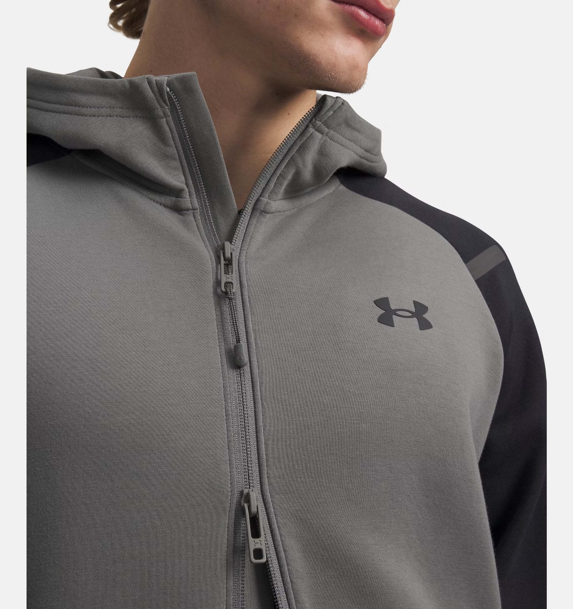 UNDE ARMOUR Felpa Uomo UNSTOPPABLE Full Zip-Clay Green Black