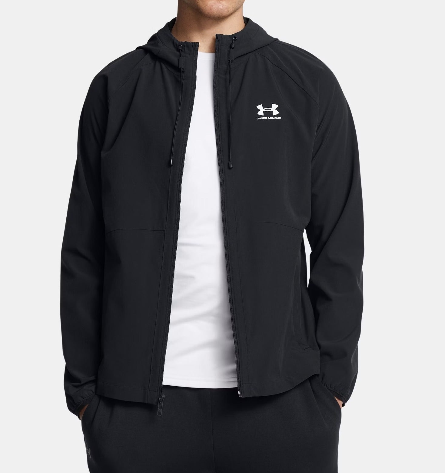 UNDER ARMOUR Giacca Uomo Stretch Woven Windbreaker-Black White