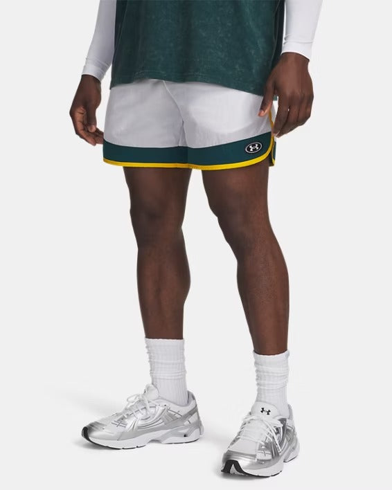 UNDER ARMOUR Shorts Uomo ICON WOVEN TRACK-White Arden Green