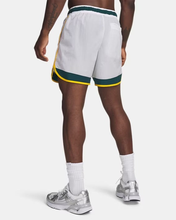 UNDER ARMOUR Shorts Uomo ICON WOVEN TRACK-White Arden Green