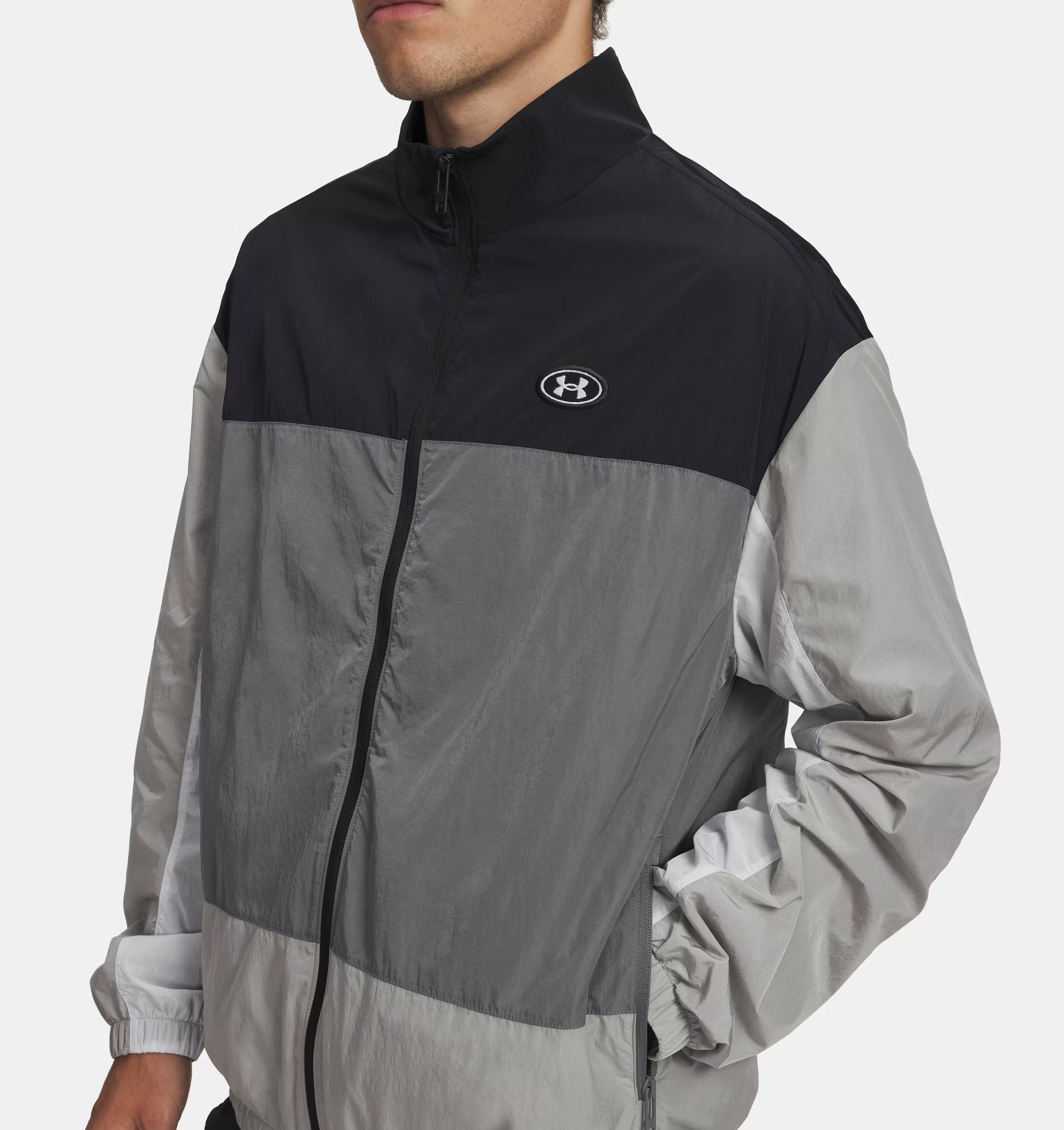 UNDER ARMOUR Giacca Uomo ICON WOVEN TRACK-Black/Clay Green/White