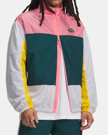 UNDER ARMOUR Giacca Uomo ICON WOVEN TRACK-Pink/Arden Green/White
