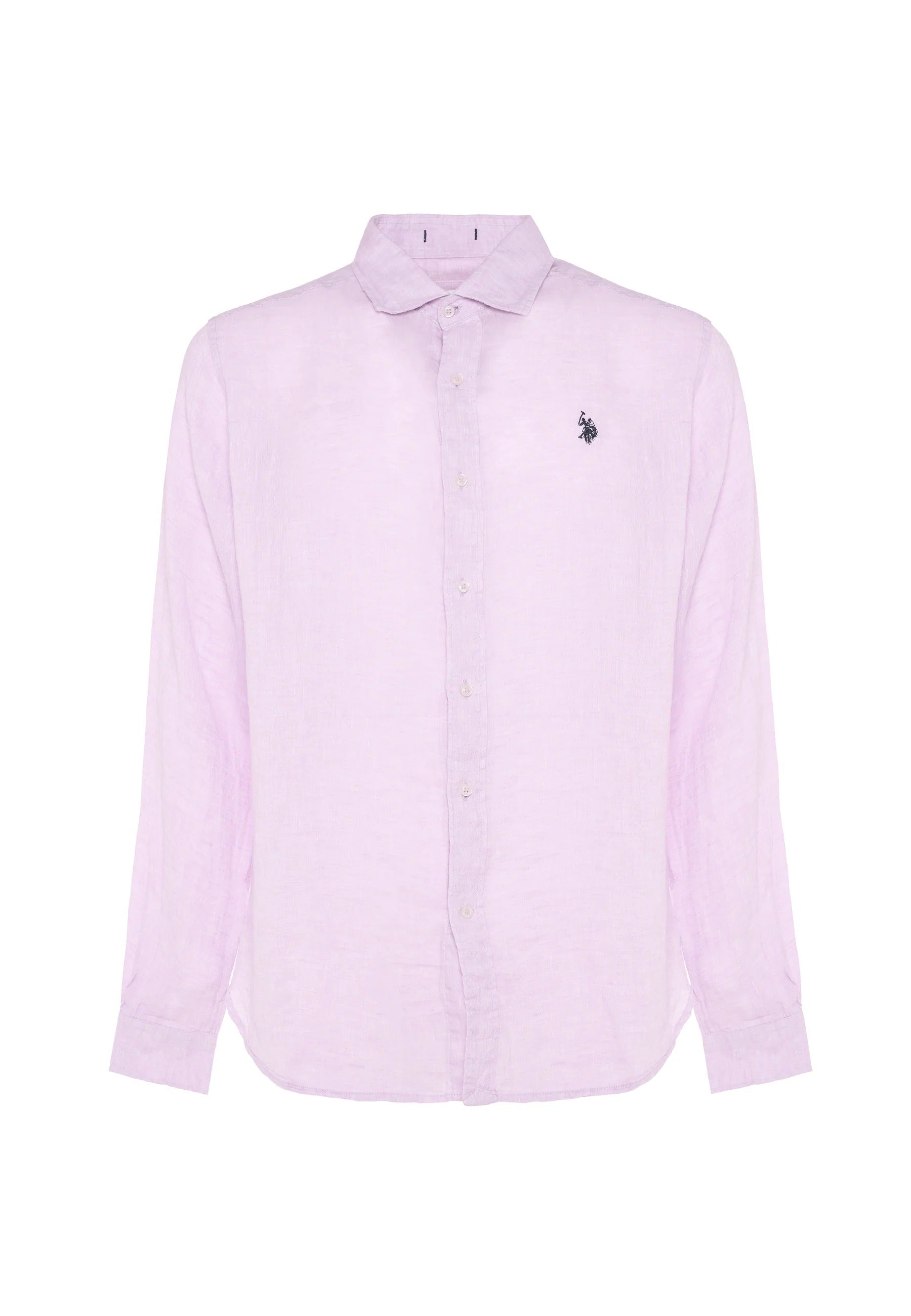 U.S. POLO ASSN. Camicia Uomo Lino Slim Fit-Rosa