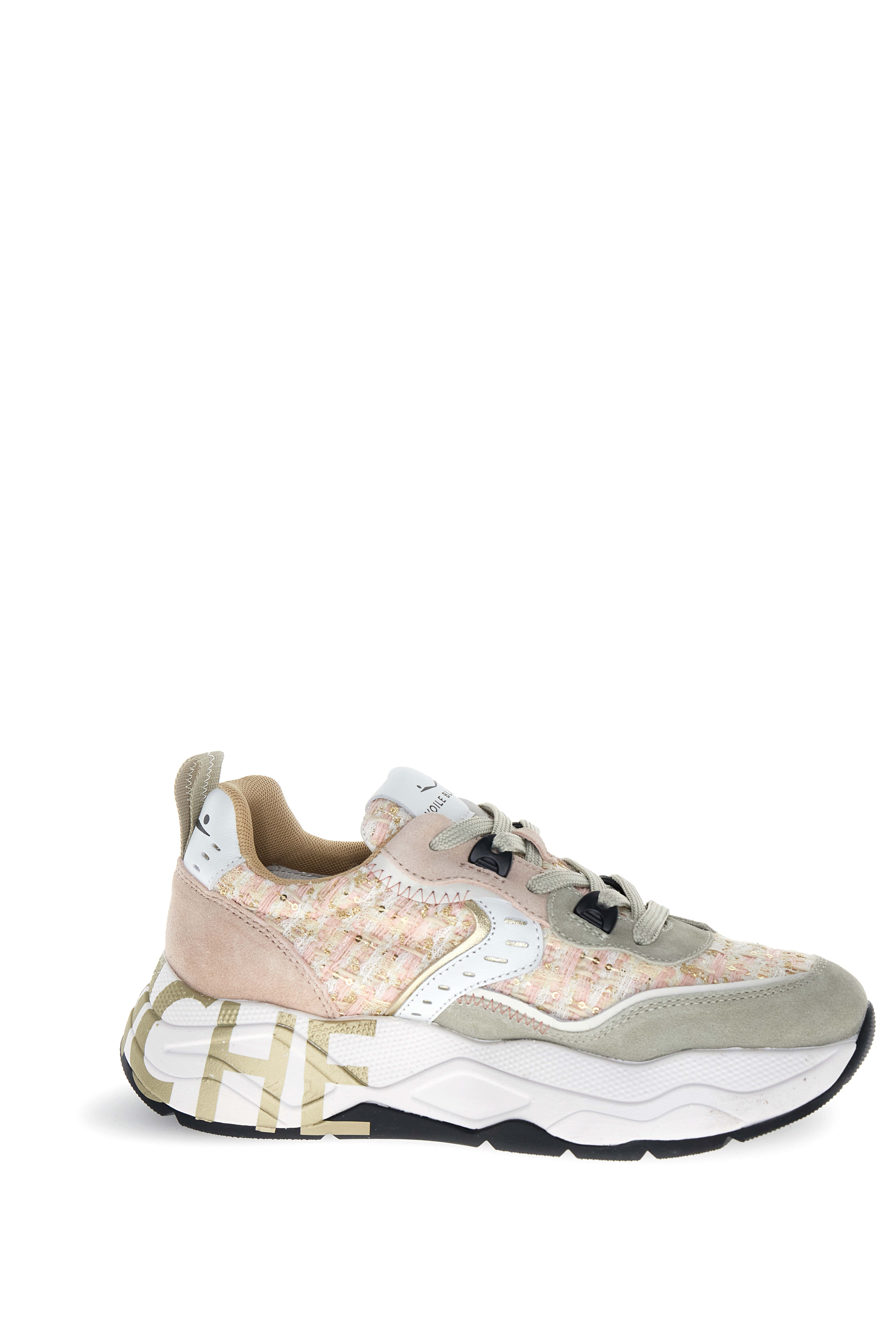 VOILE BLANCHE Sneaker Donna Club 105-Beige/Grigio/Cipria
