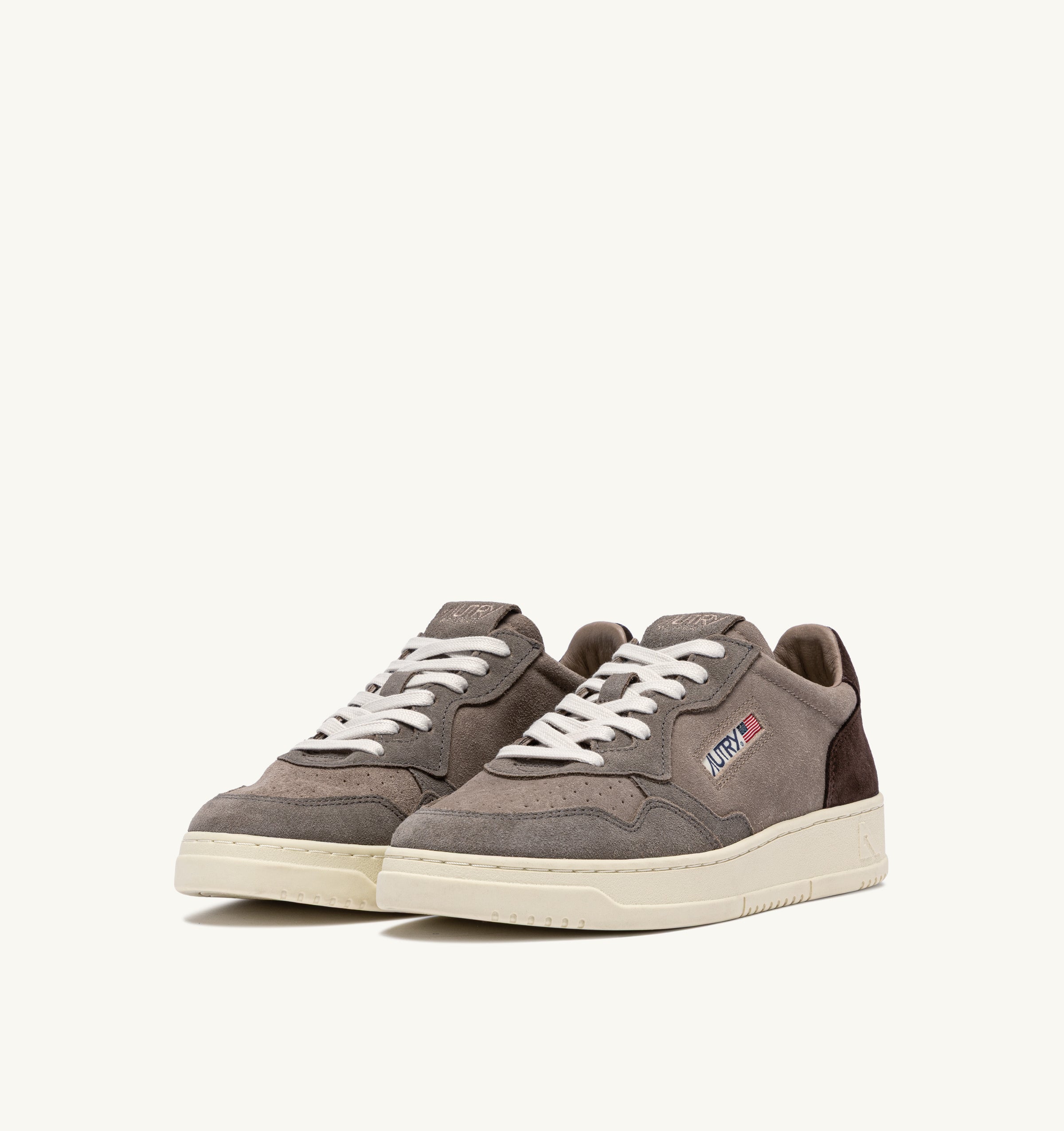 AUTRY Sneaker Uomo MEDALIST LOW-Tricolor Gray Taupe Cotto