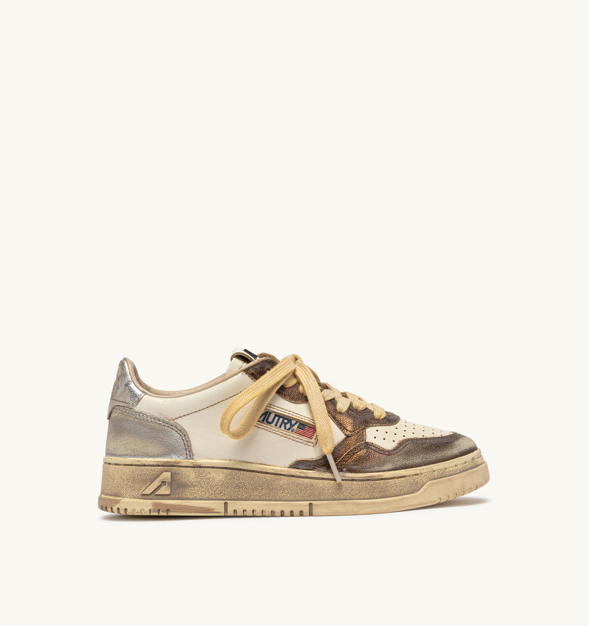 AUTRY Sneaker Uomo Medalist Low Super Vintage-Chocolate Silver