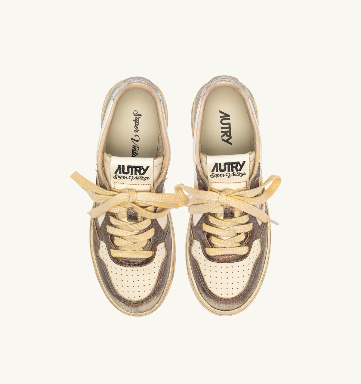 AUTRY Sneaker Uomo Medalist Low Super Vintage-Chocolate Silver