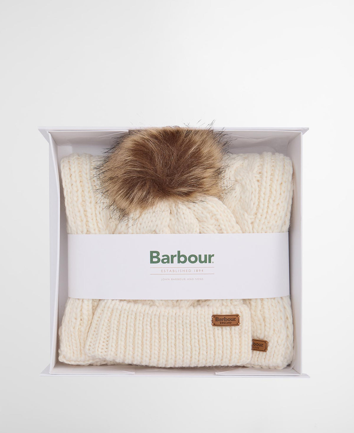 BARBOUR Set Donna Berretto Sciarpa PENSHAW-Cloud
