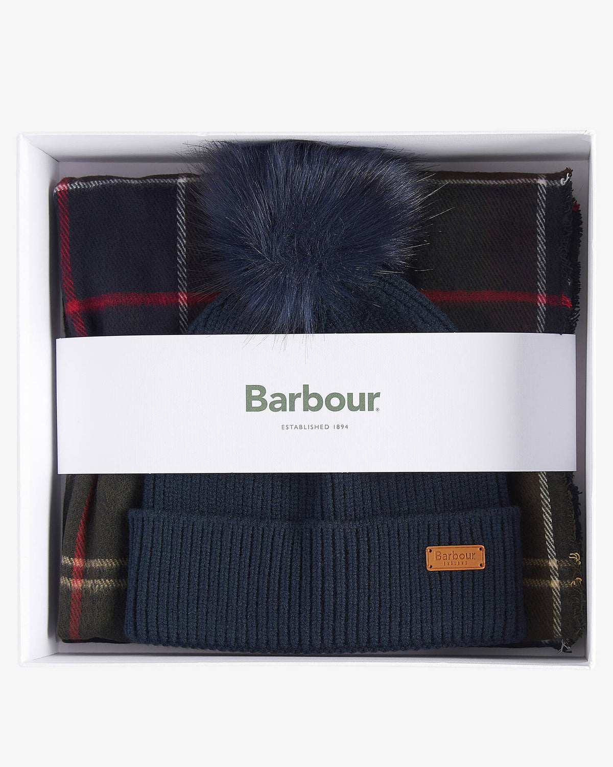 BARBOUR Set Donna Berretto Dover Sciarpa Hailes-Classic Tartan