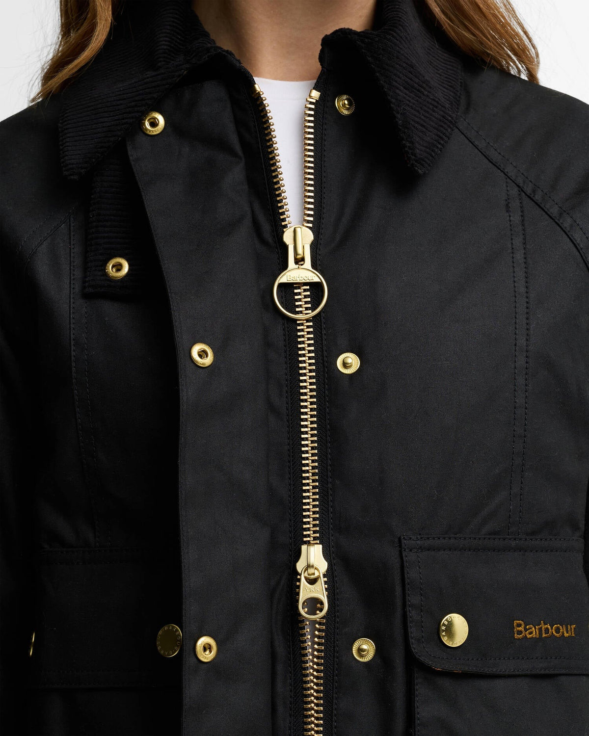 BARBOUR Giacca Donna BEADNELL WAX Crop-Black Classic