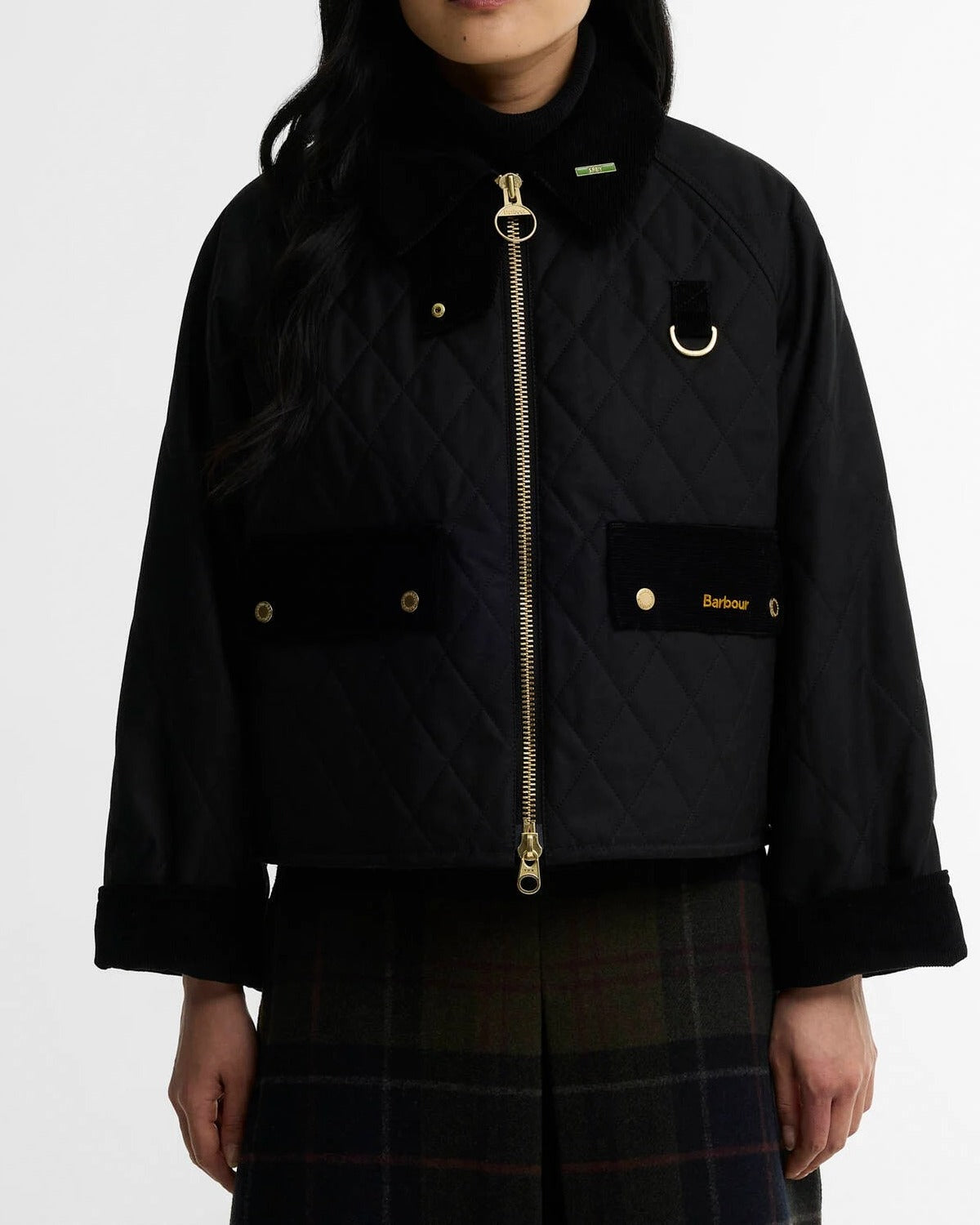 BARBOUR Giacca Donna Spey Icons Wax Quilted-Black/Classic