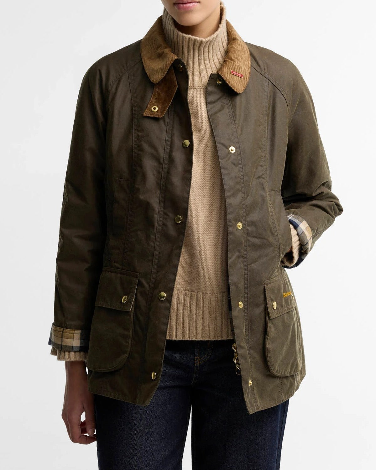 BARBOUR Giacca Donna BEADNELL ICONS WAX-Beech/Birchwood