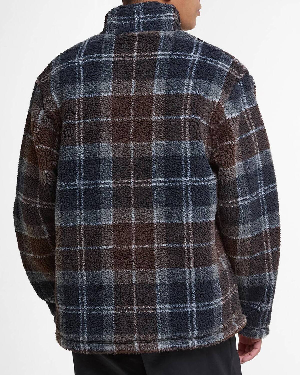 BARBOUR Felpa Uomo Sherpa-Midnight Oak Tartan