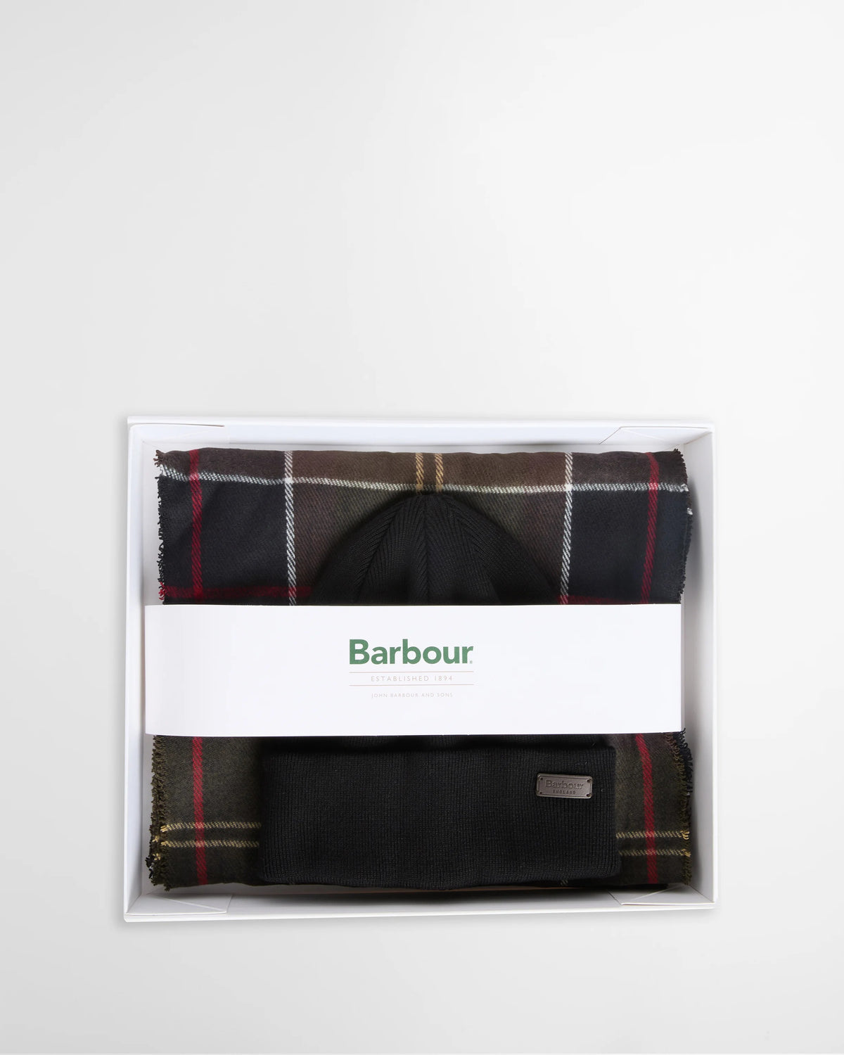 BARBOUR Set Regalo Uomo Berretto Swinton e Sciarpa Galingale-Classic Tartan