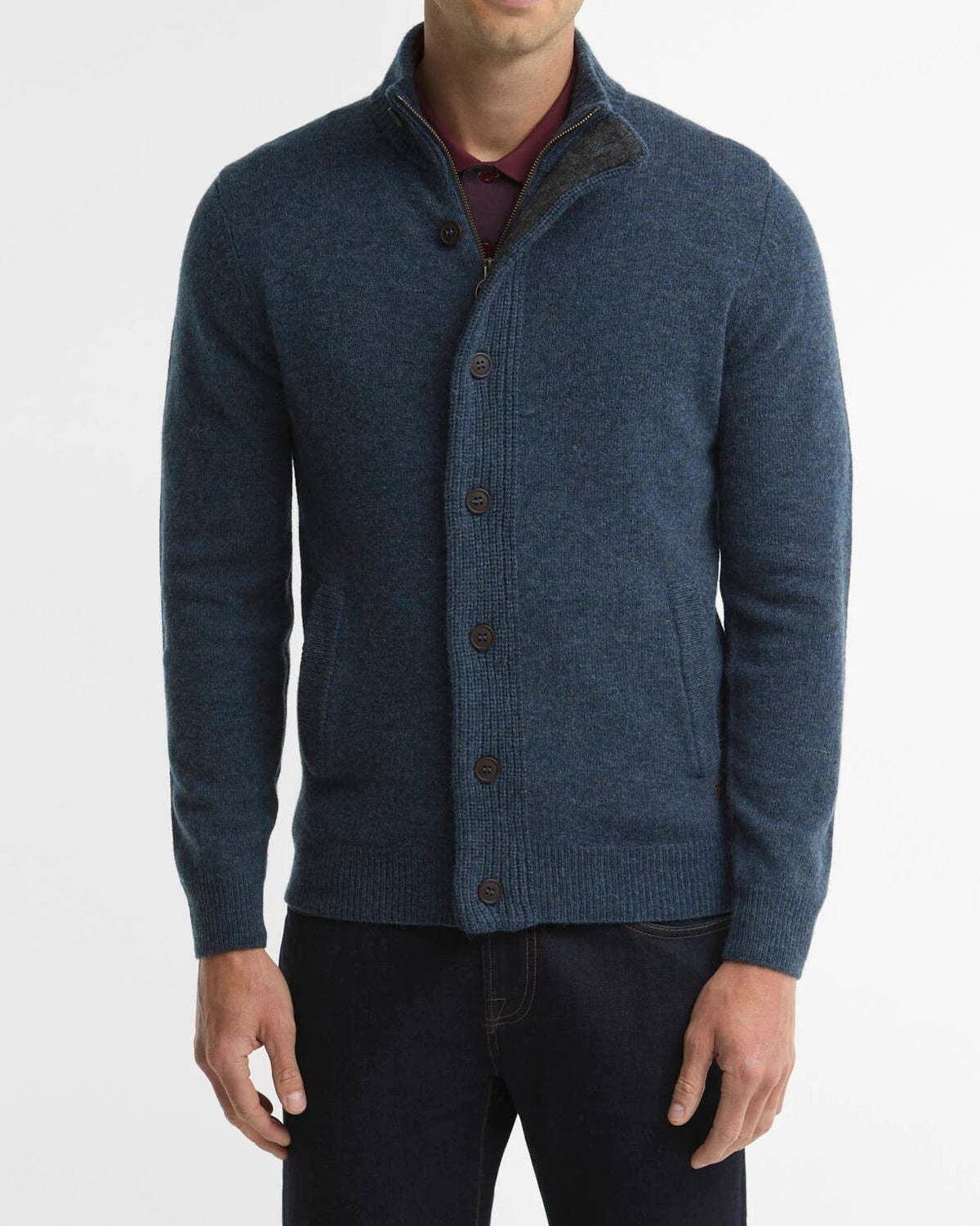 BARBOUR Maglione Uomo Essential Patch Zip-Indigo