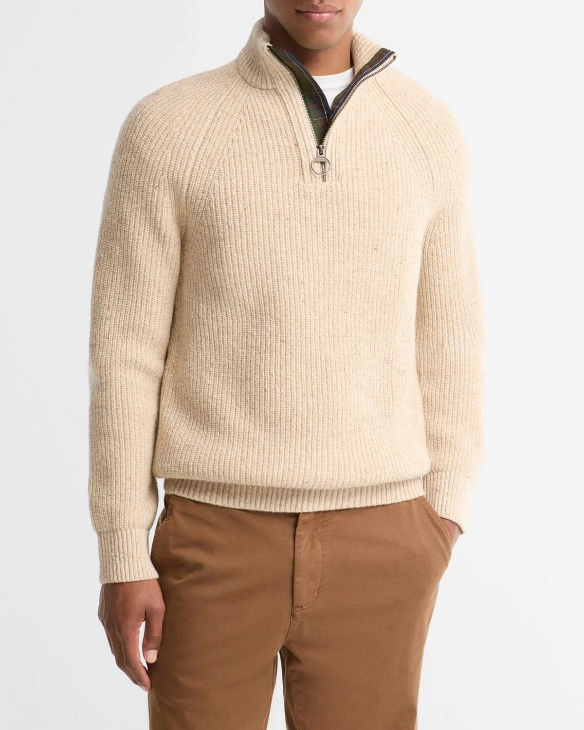 BARBOUR Maglione Uomo ESSENTIALS HALF ZIP-Pearl