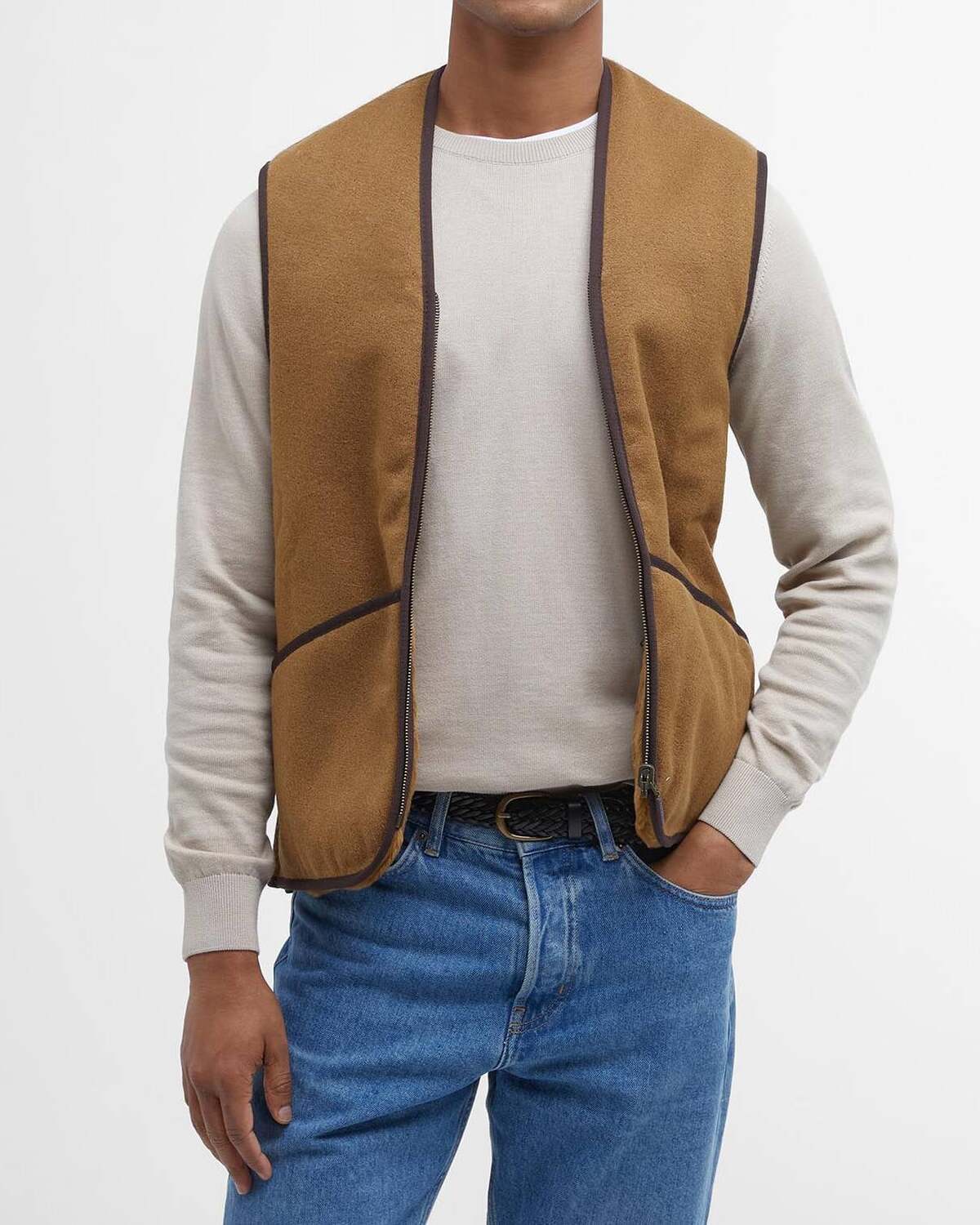 BARBOUR Gilet Uomo Pile Ecopelliccia-Classic Brown