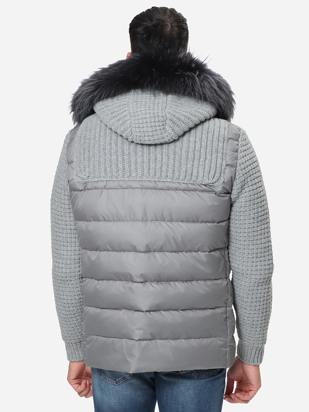 BARK Giubbotto Uomo SHORT DOWN DUFFLE COAT W/MURMASKY-Light Grey