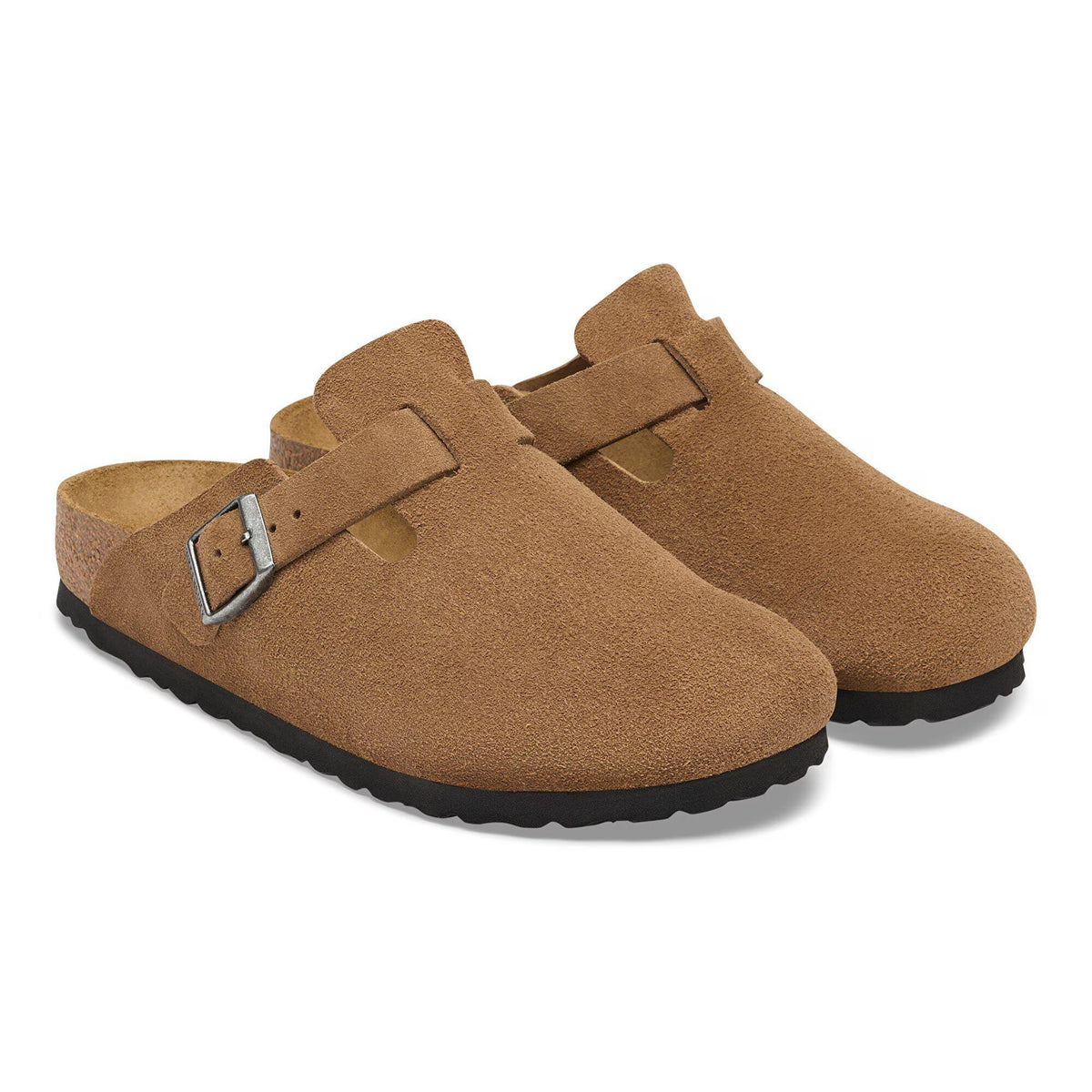 BIRKENSTOCK Ciabatta Unisex BOSTON SUEDE LEATHER-Dark Tea