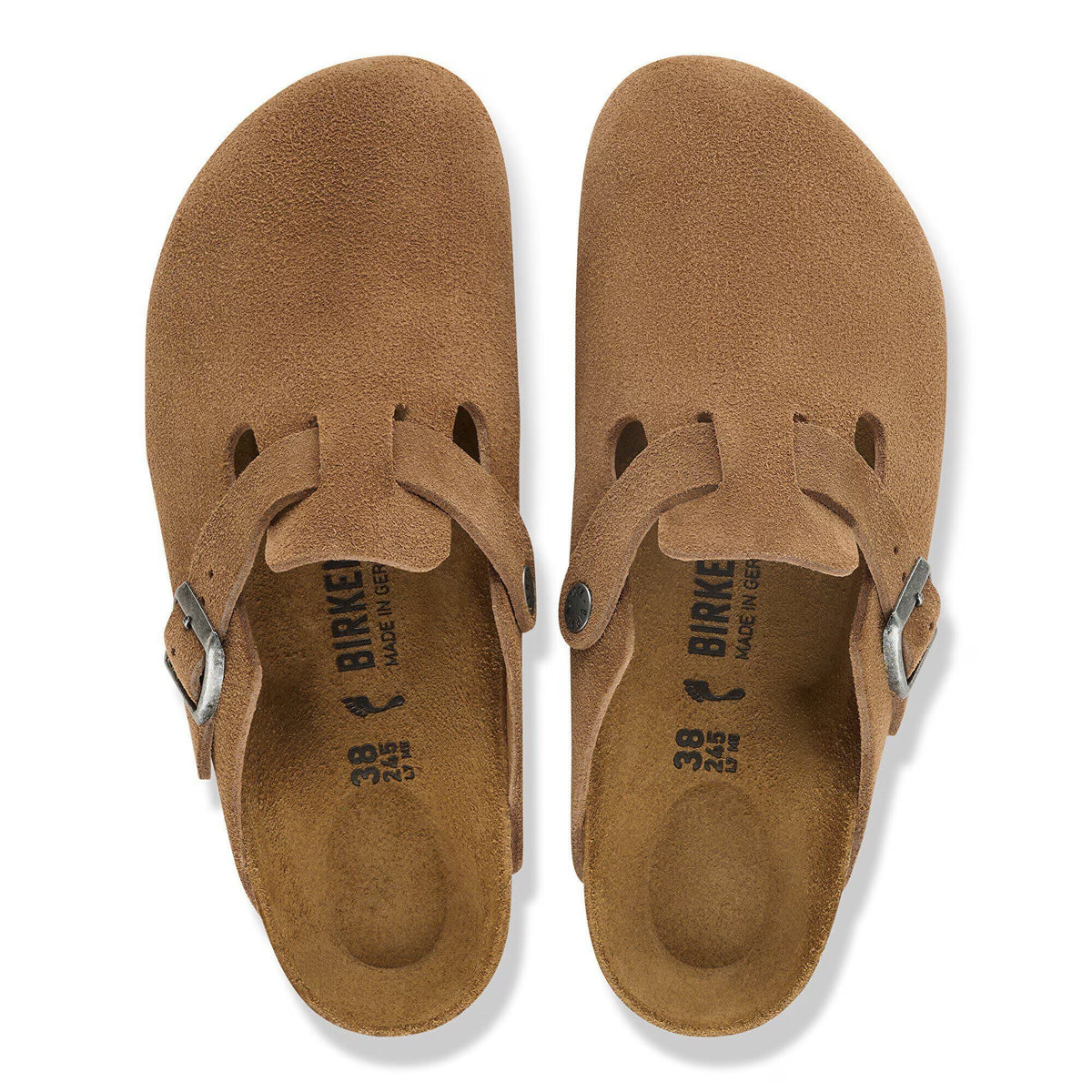 BIRKENSTOCK Ciabatta Unisex BOSTON SUEDE LEATHER-Dark Tea
