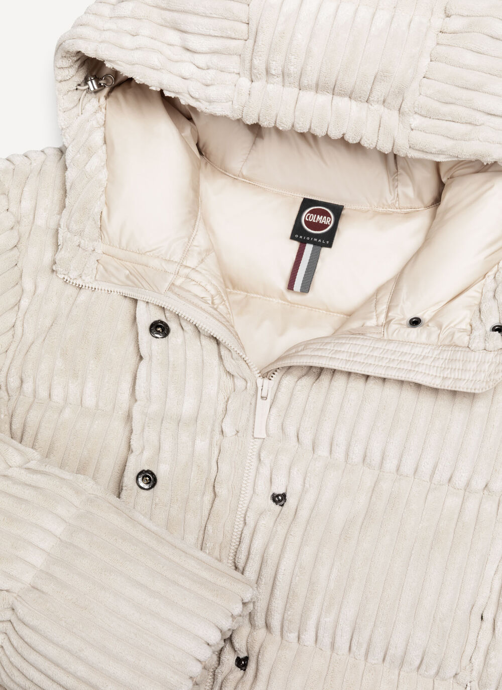 COLMAR Piumino Donna Cappuccio Velluto-Bianco Nude
