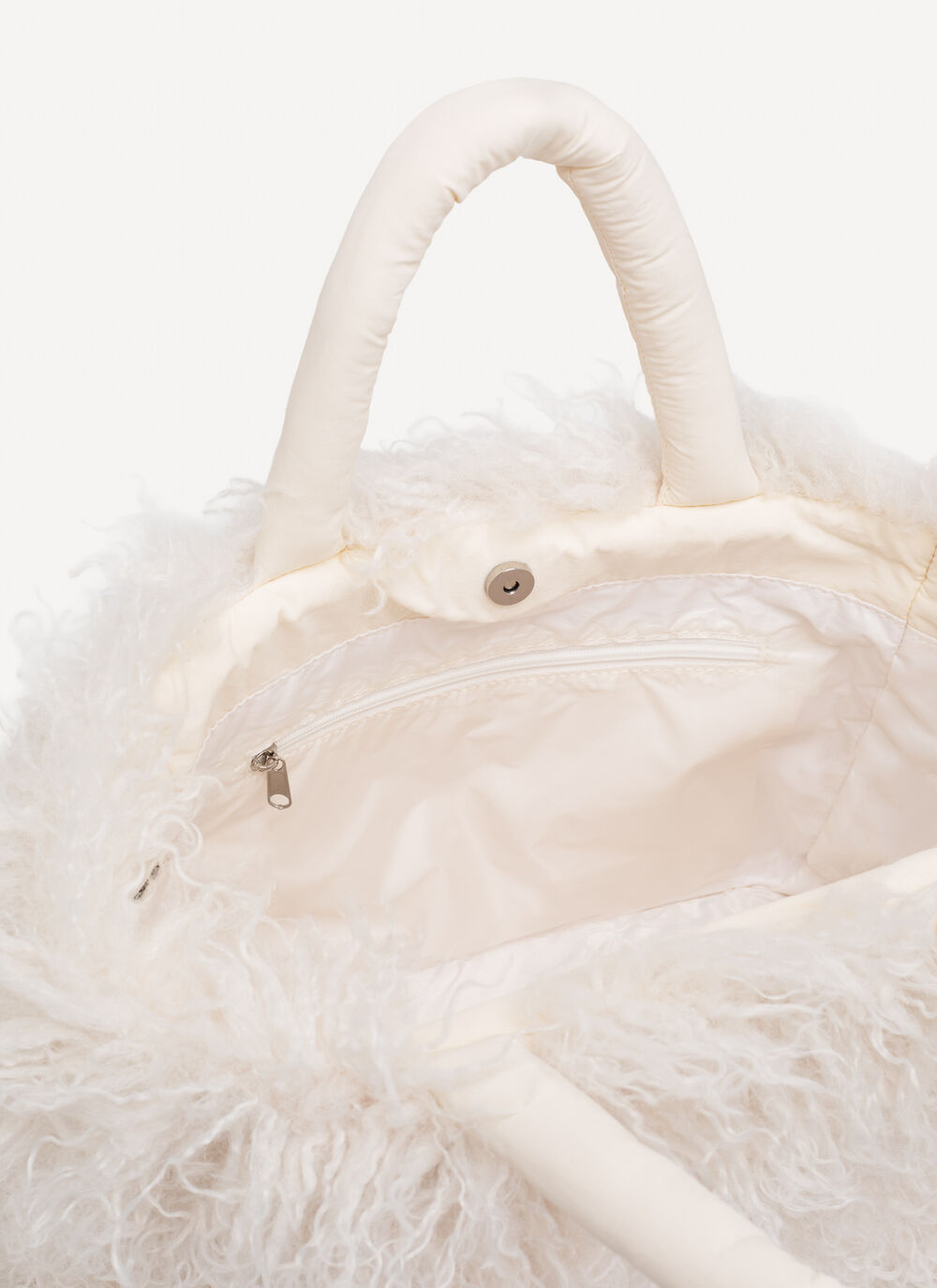COLMAR Borsa a Mano Ecopelliccia-Bianco Tofu
