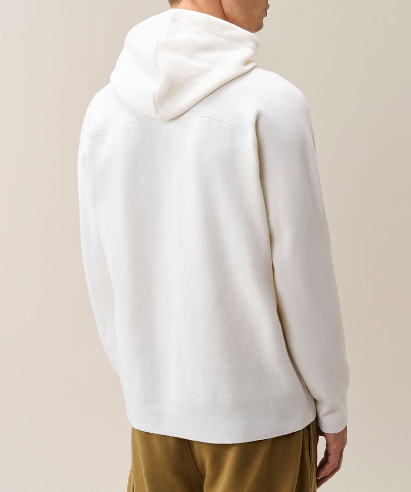 C.P.COMPANY Felpa Uomo Lambswool Lens-Gauze White