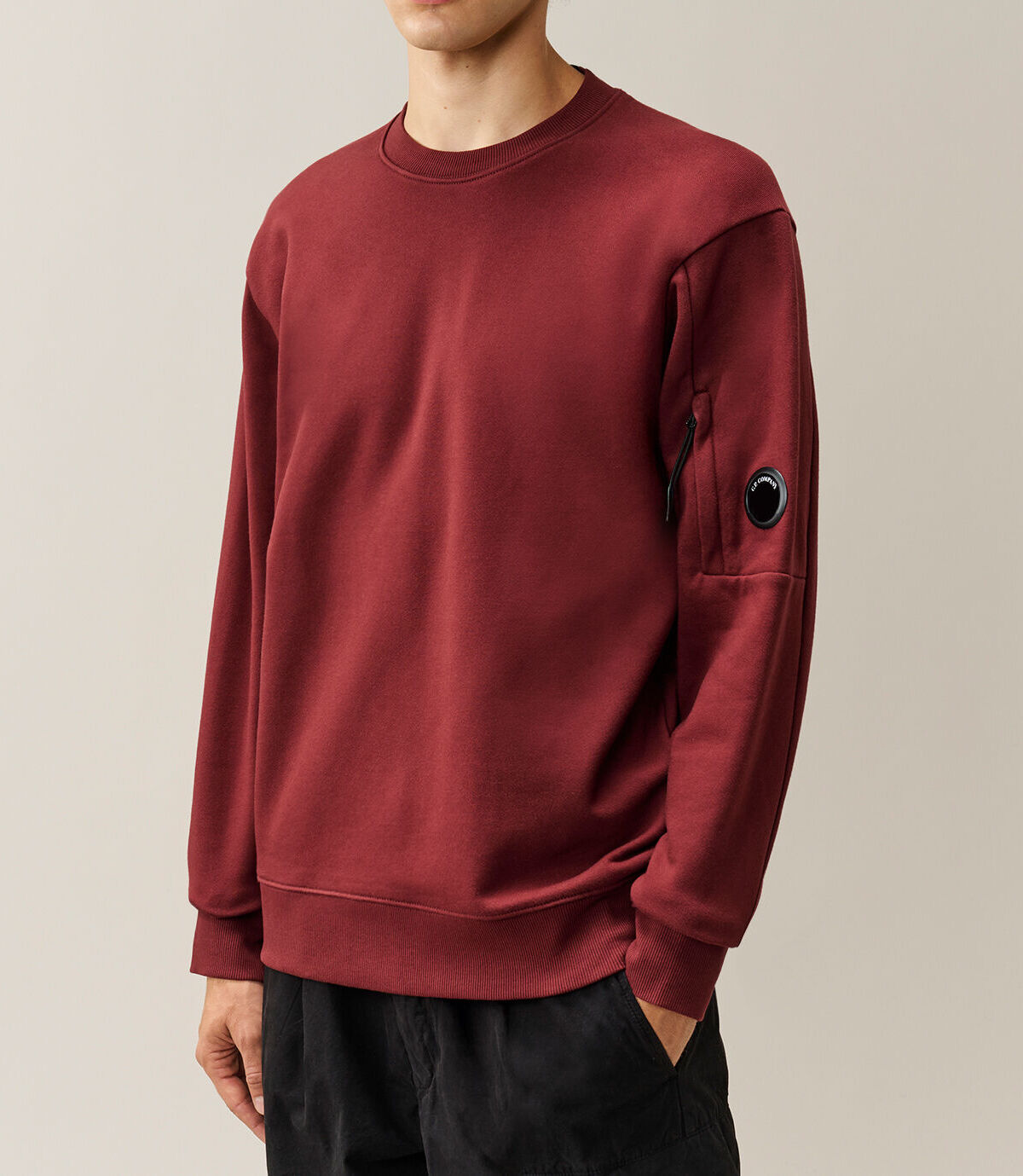 C.P. COMPANY Felpa Uomo Diagonal Raised Fleece Crewneck-Andorra