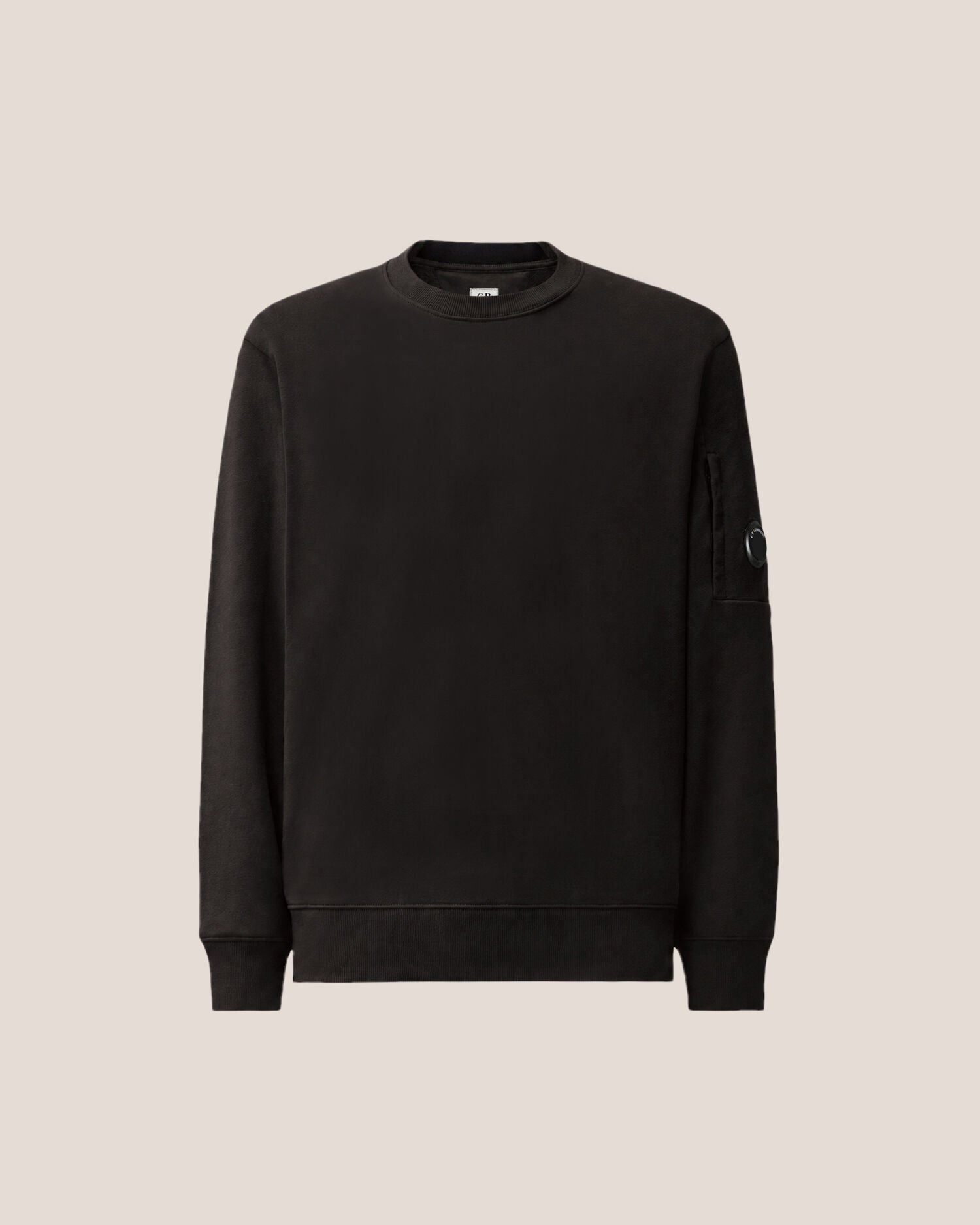 C.P. COMPANY Felpa Uomo Diagonal Raised Fleece Crewneck-Black