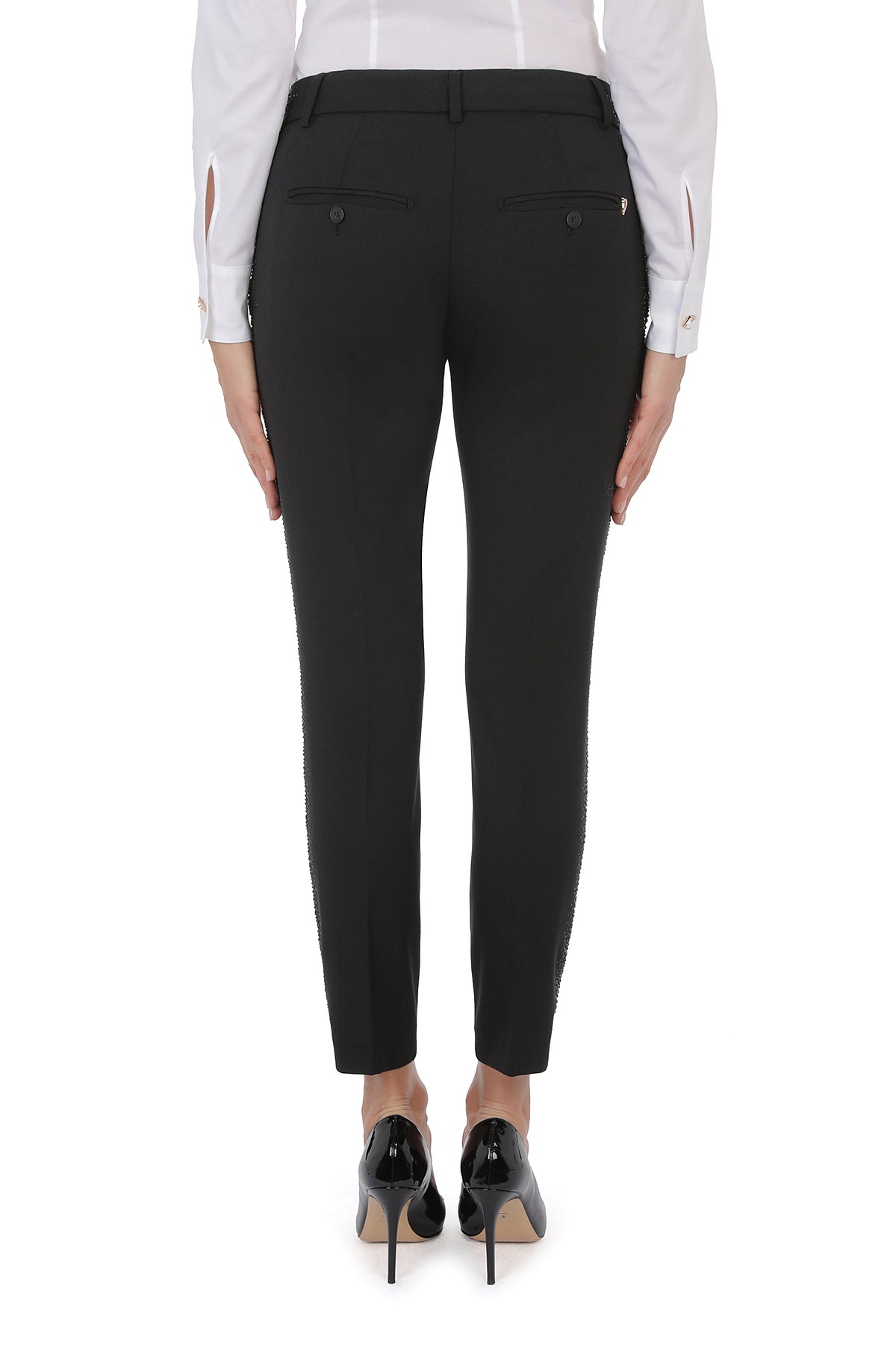 DONDUP Pantalone Donna PERFECT STRASS-Nero