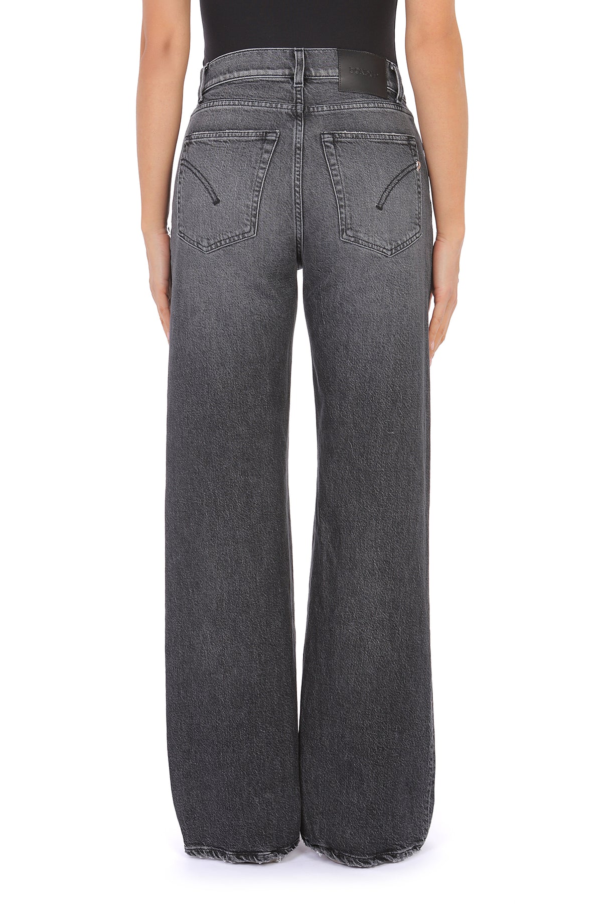 DONDUP Jeans Donna AMBER Wide Leg-Nero
