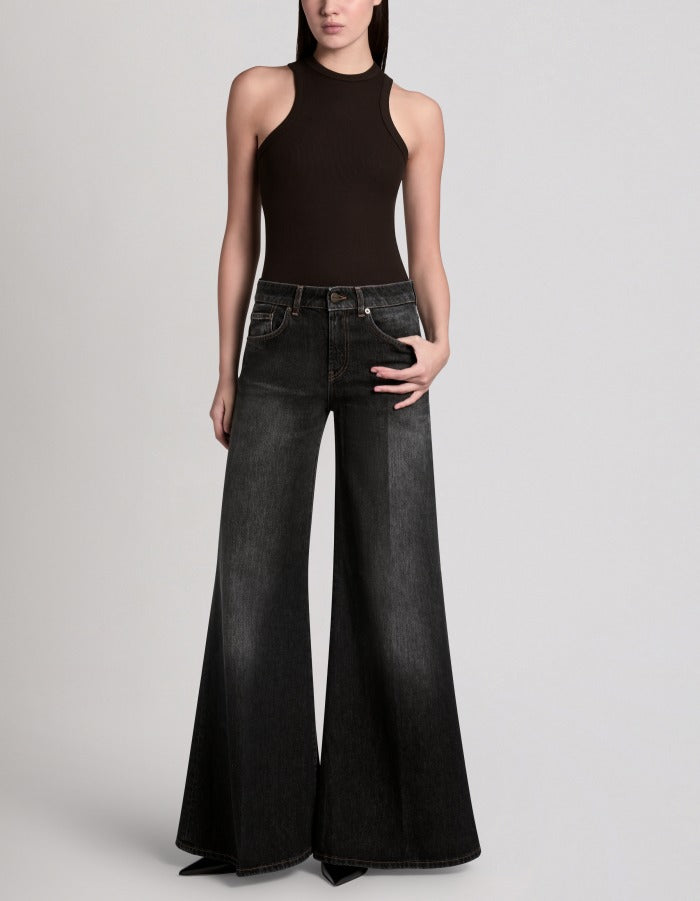 DONDUP Jeans Donna MARLEN Wide Leg-Nero