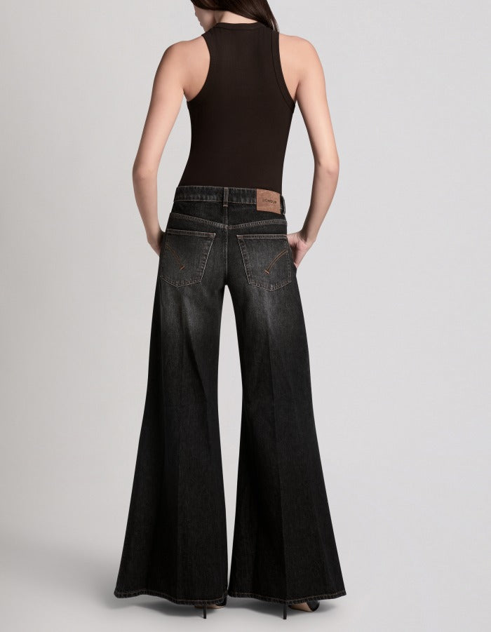 DONDUP Jeans Donna MARLEN Wide Leg-Nero
