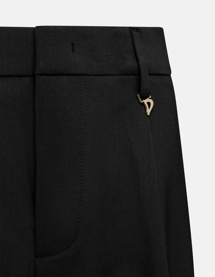 DONDUP Pantalone Donna Lia Wide Leg-Nero