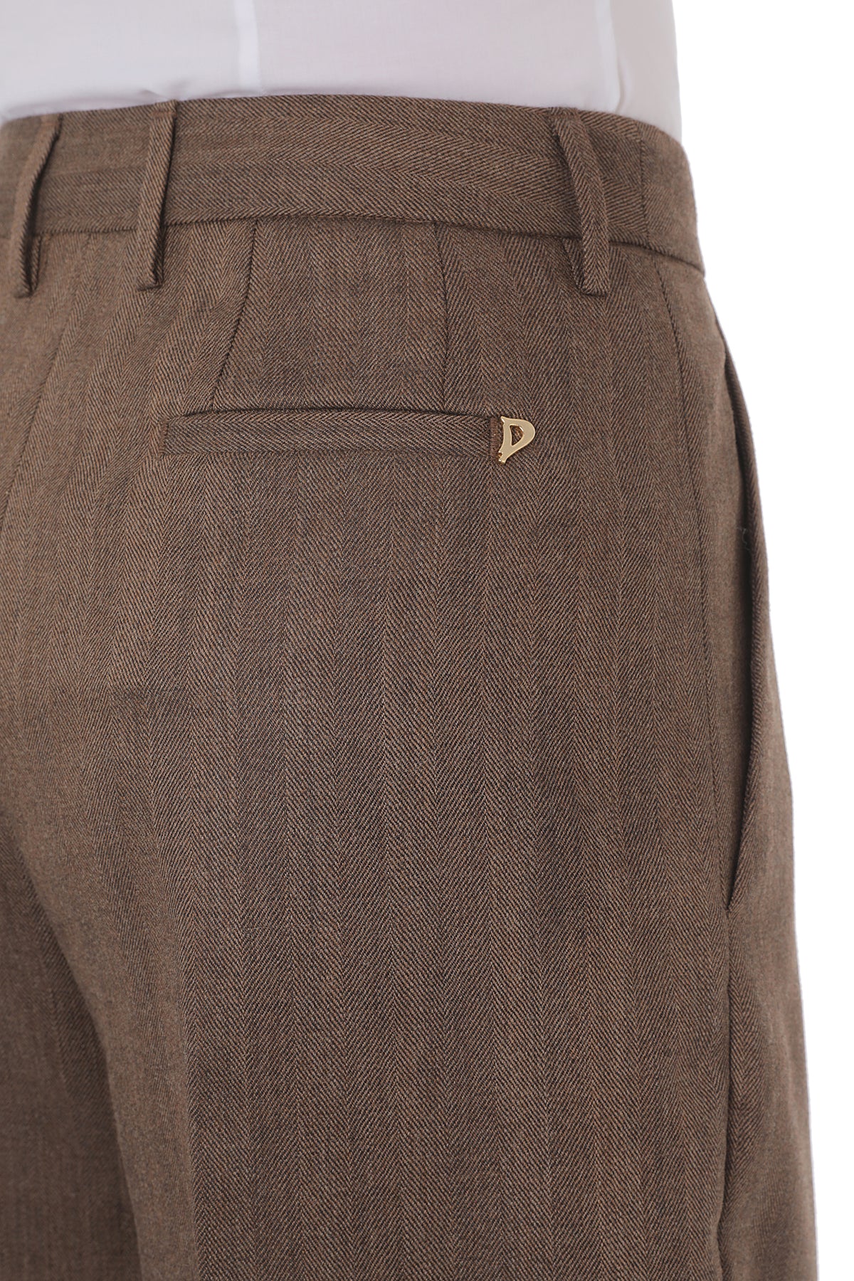 DONDUP PANTALONE DONNA ELOISE Wide Leg-Marrone