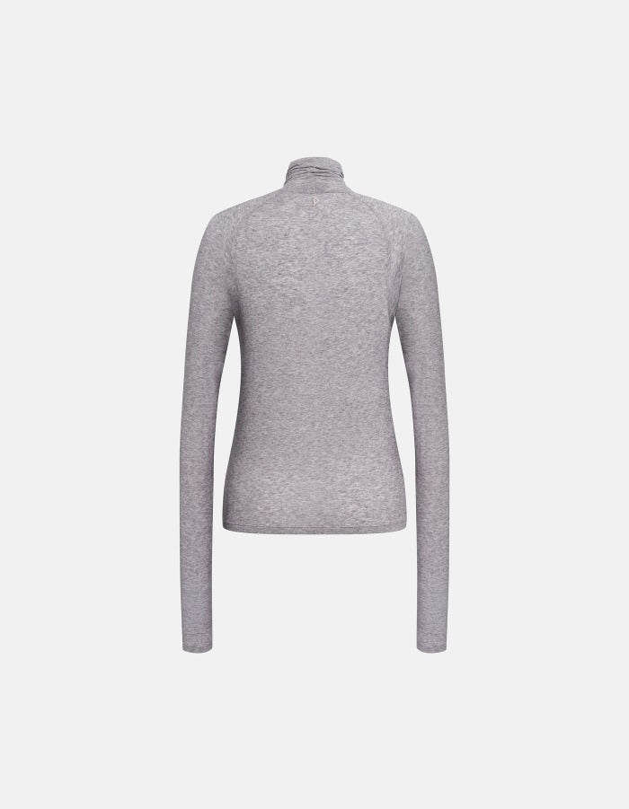 DONDUP Maglia Donna Dolcevita Modal Lana-Grigio