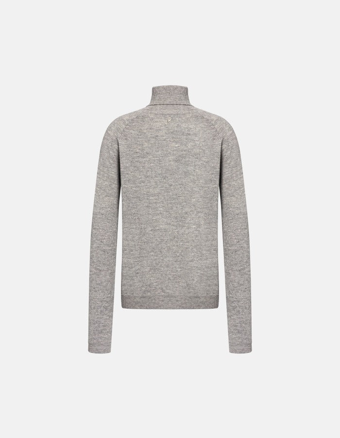 DONDUP Maglia Donna Dolcevita Lana Cashmere-Grigio