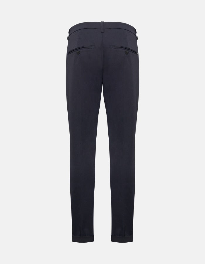 DONDUP Pantalone Uomo Gaubert Slim Gabardina-Blu Tuareg
