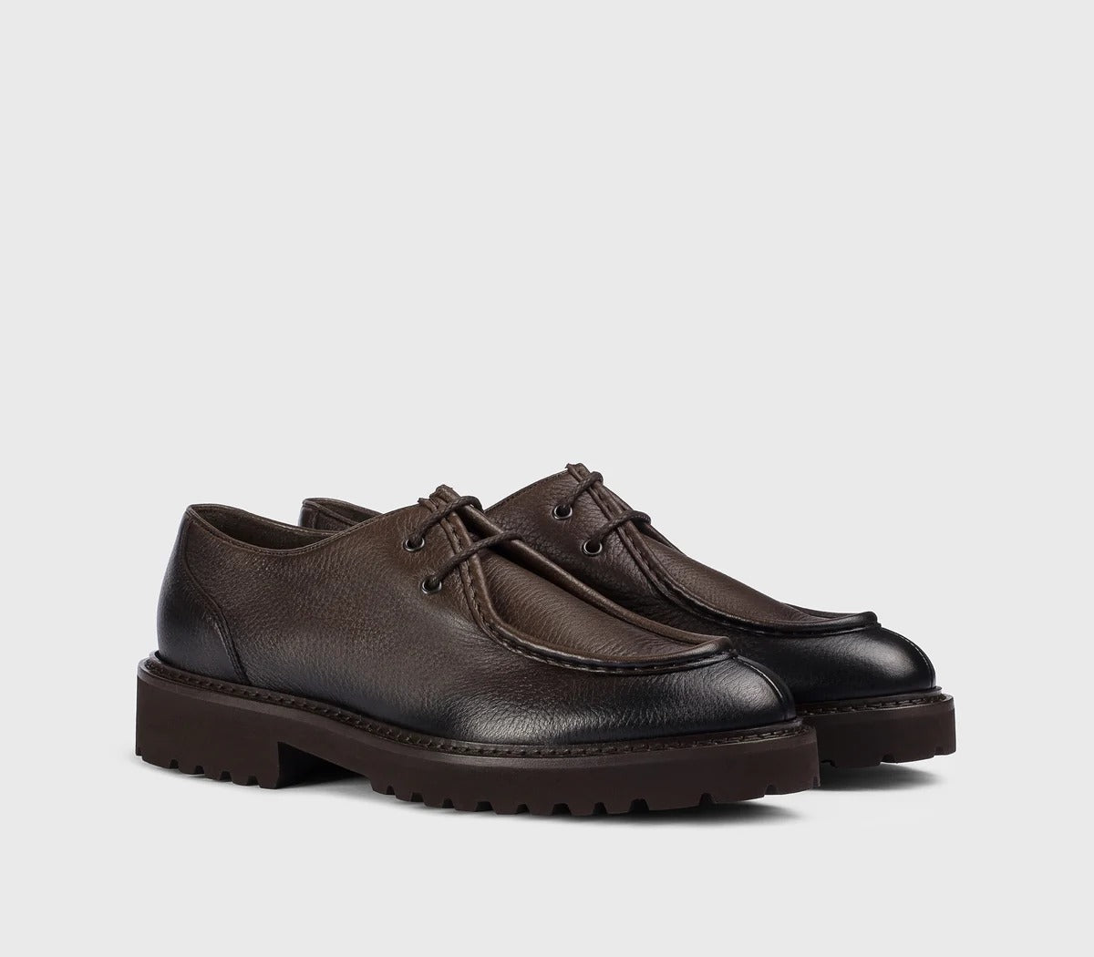 DOUCAL'S Scarpa Uomo Derby Pelle Cervo-Testa di Moro