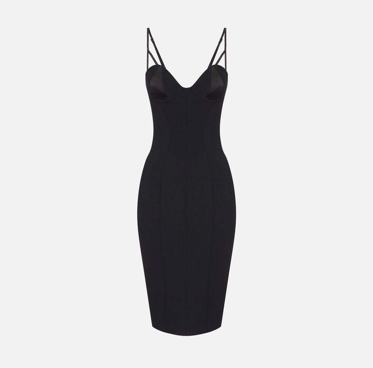ELISABETTA FRANCHI Abito Midi crêpe Raso-Nero
