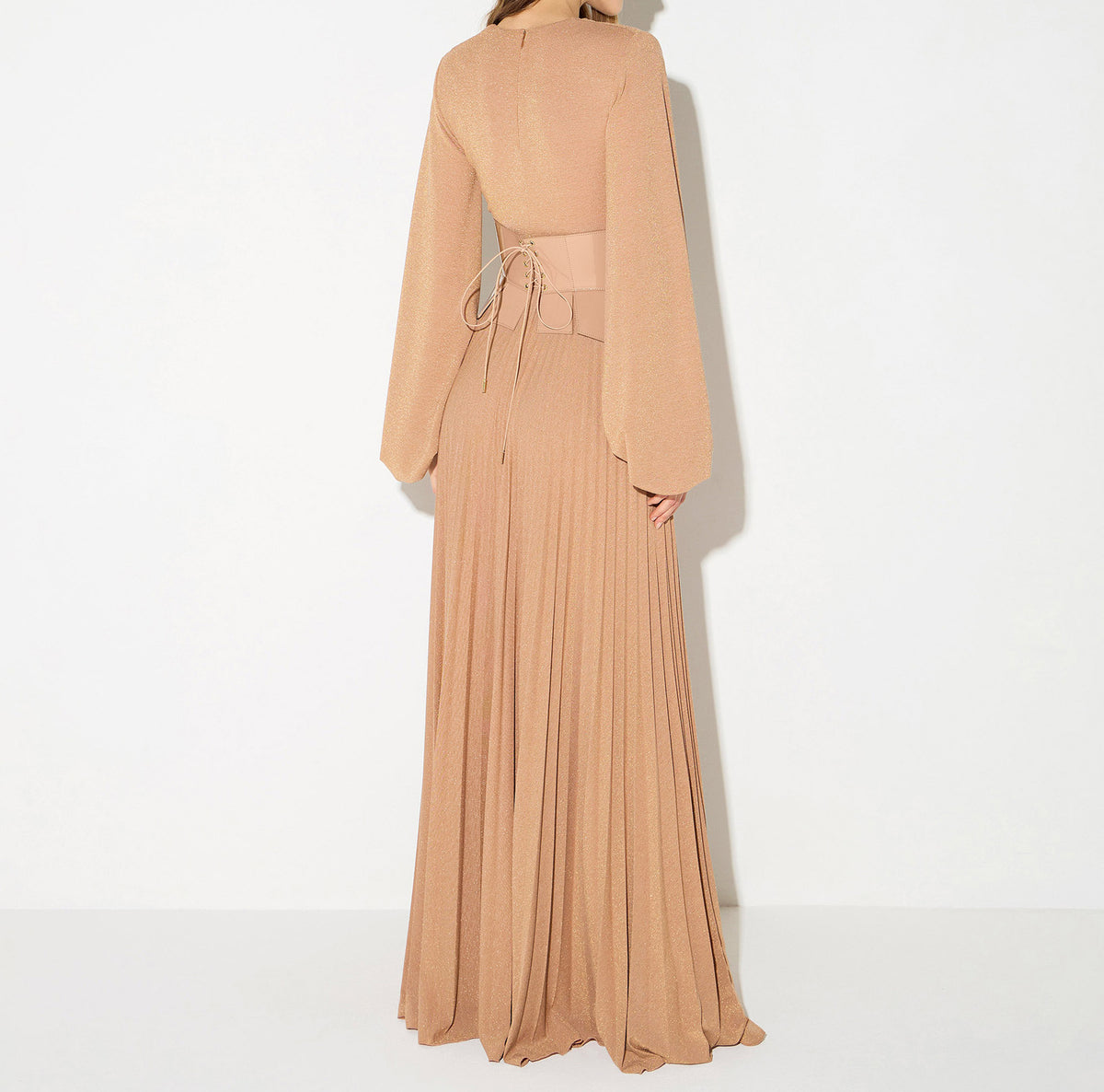 ELISABETTA FRANCHI Abito Red Carpet Jersey Laminato-Suede