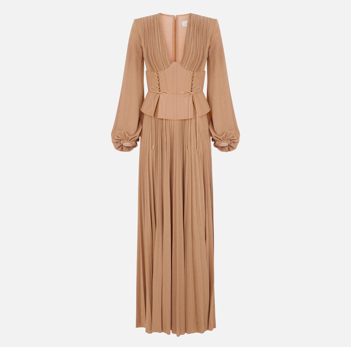 ELISABETTA FRANCHI Abito Red Carpet Jersey Laminato-Suede