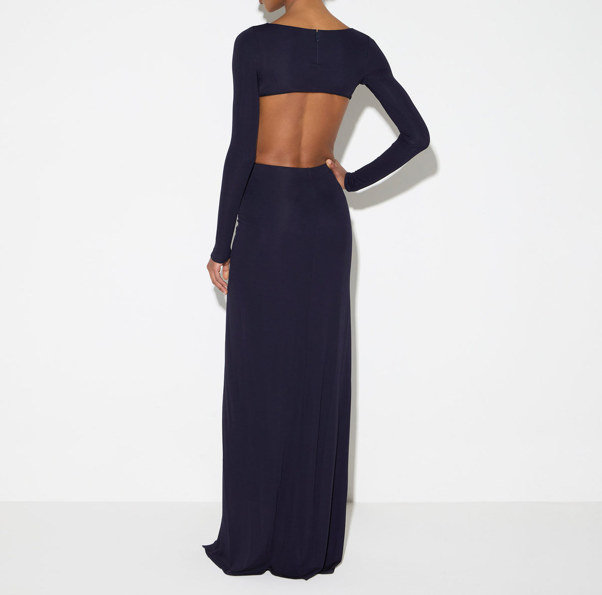 ELISABETTA FRANCHI Abito Red Carpet jersey crêpe cut-out-Blu Notte
