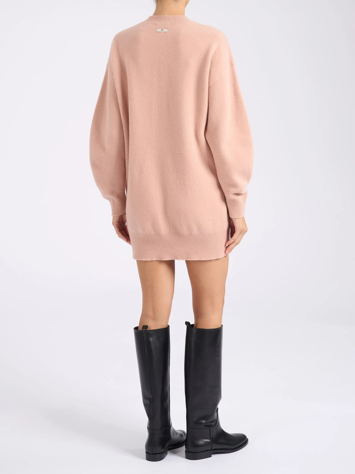 ELISABETTA FRANCHI ABITO MAGLIA Cut-out Collana-Nude