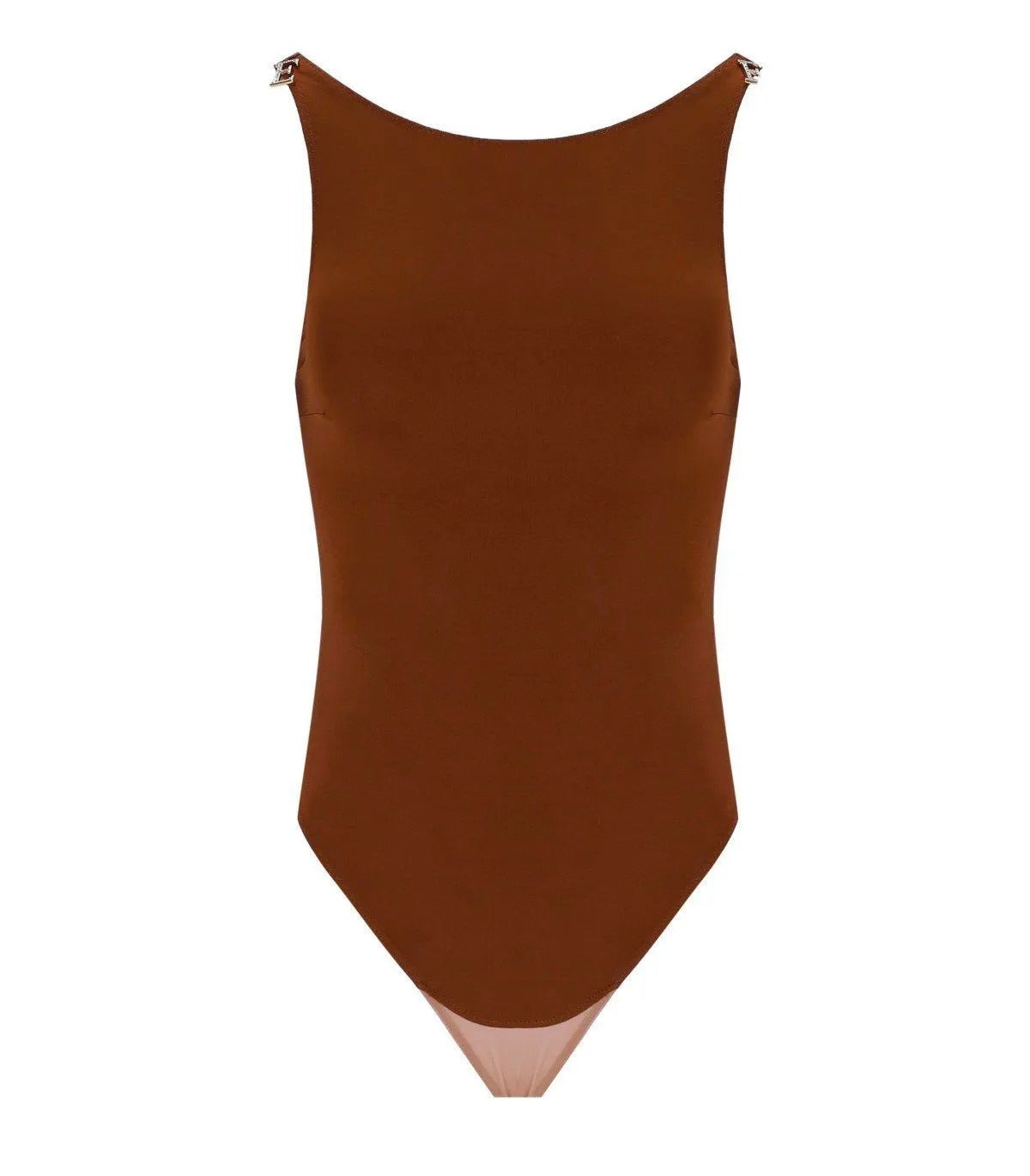 ELISABETTA FRANCHI Body jersey crêpe Logo Spalline-Sigaro