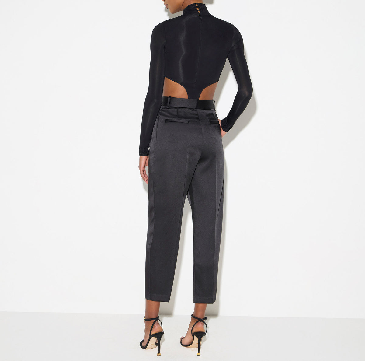 ELISABETTA FRANCHI Body Jersey Viscosa Cut-Out Logo-Nero