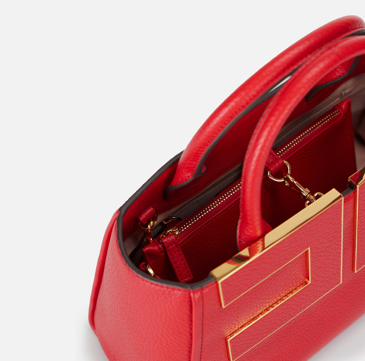 ELISABETTA FRANCHI Borsa Tote Ecopelle Logo-Red Passion