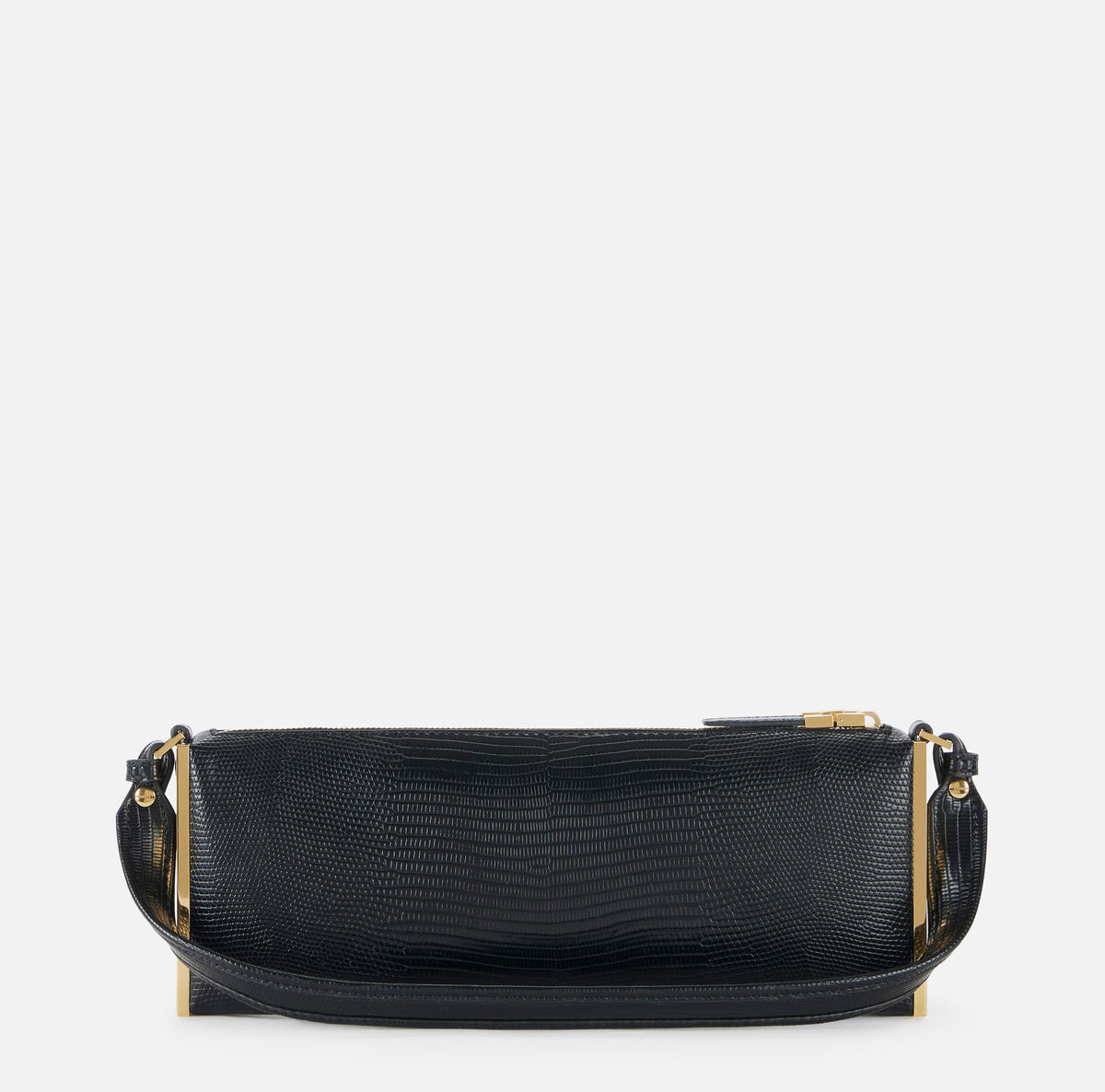 ELISABETTA FRANCHI Borsa a Spalla Ecopelle Stampa Lucertola-Nero