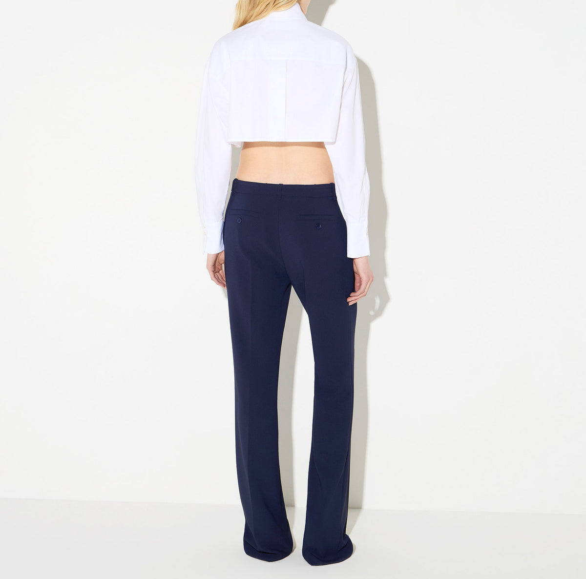 ELISABETTA FRANCHI Camicia Cropped Cotone Gemelli-Bianco